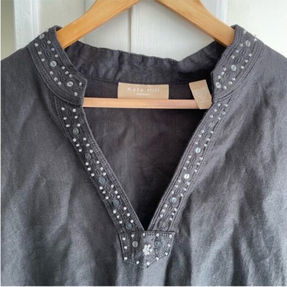 Kate Hill Women's Linen Tunic Top - Picture 9 of 11